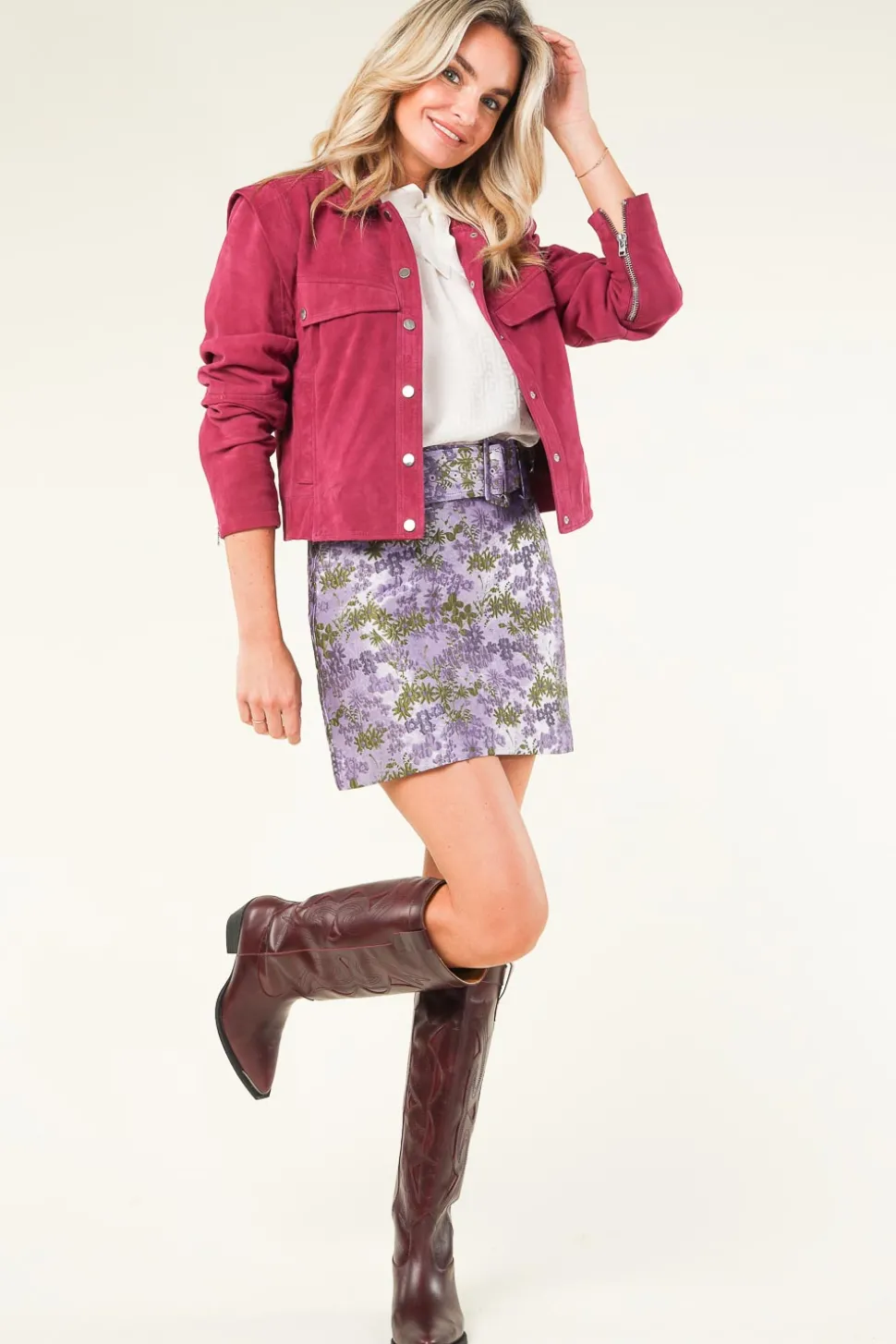 Luxury Leather Western Boot Miu | Bordeaux... | Toral | Little Soho