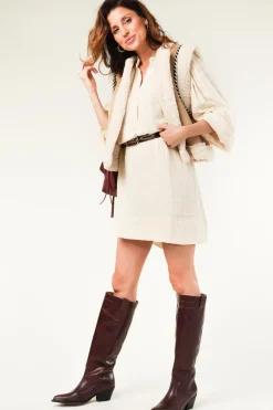 Luxury Leather Western Boot Miu | Bordeaux... | Toral | Little Soho