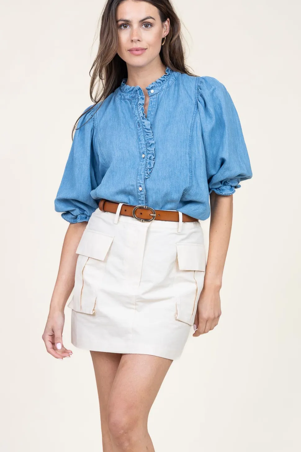 Lyocell Denim Blouse Patricia | Blue... | Louizon | Little Soho