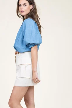 Lyocell Denim Blouse Patricia | Blue... | Louizon | Little Soho