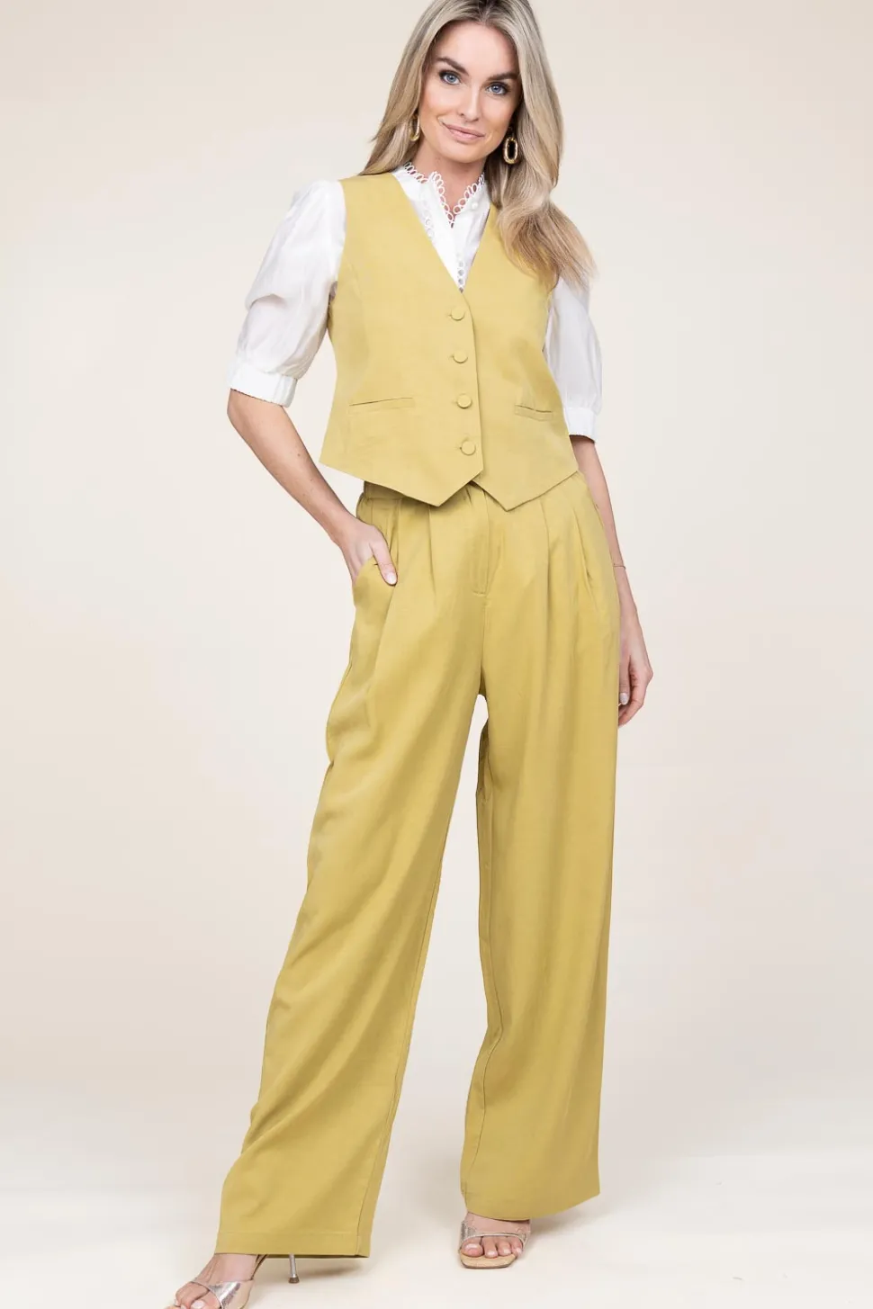 Lyocell Pleated Trousers Jicky | Green... | Suncoo | Little Soho