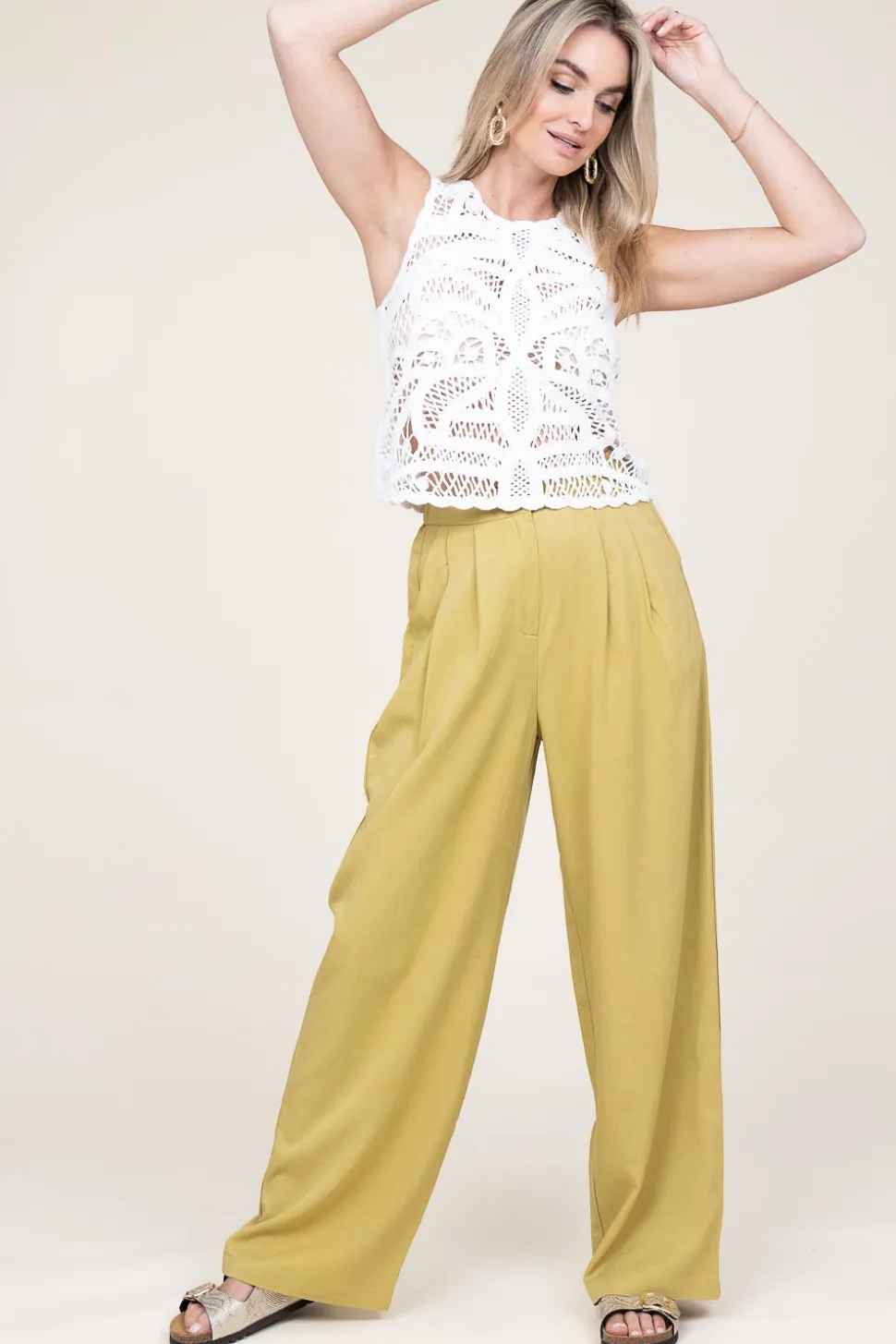 Lyocell Pleated Trousers Jicky | Green... | Suncoo | Little Soho