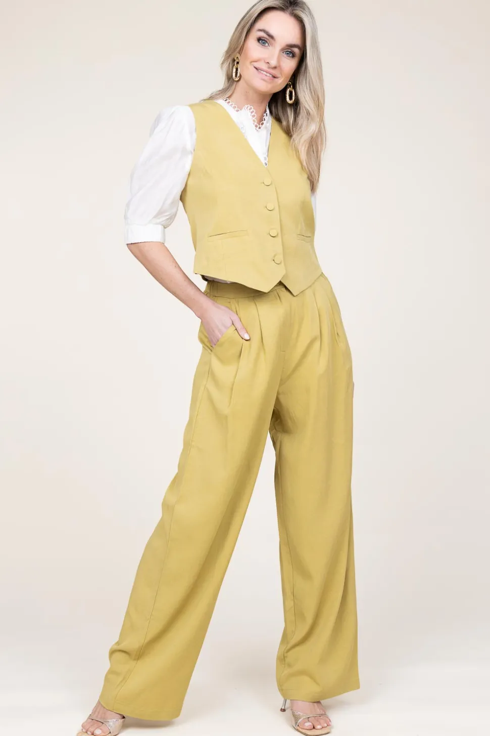 Lyocell Waistcoat Gina | Green... | Suncoo | Little Soho