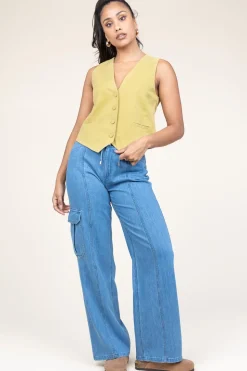 Lyocell Waistcoat Gina | Green... | Suncoo | Little Soho