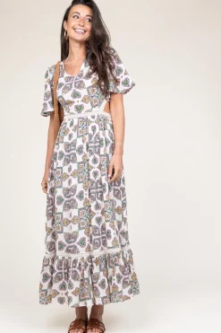 Maxi Dress With Cut-Outs Menina | Natural... | Louizon | Little Soho