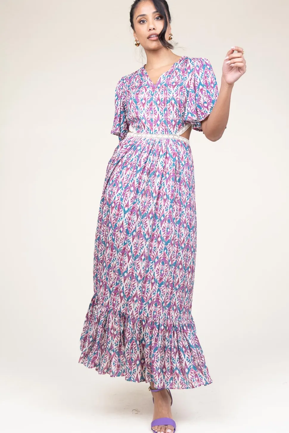 Maxi Dress With Cut-Outs Vermeil | Pink... | Louizon | Little Soho