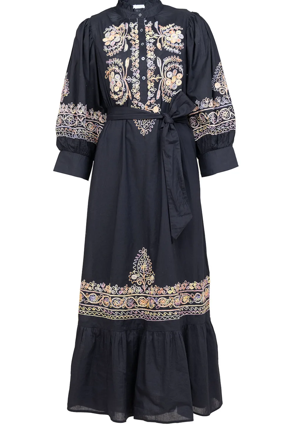 Maxi Dress With Embroidery Neil | Black... | Antik Batik | Little Soho