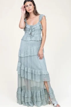 Maxi Dress With Lurex Danessa | Blue... | Ibana | Little Soho