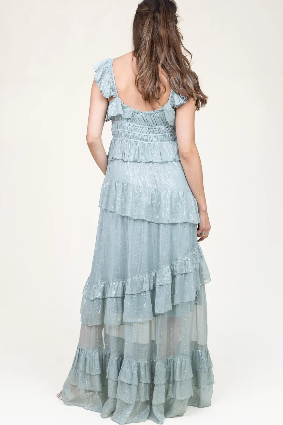 Maxi Dress With Lurex Danessa | Blue... | Ibana | Little Soho