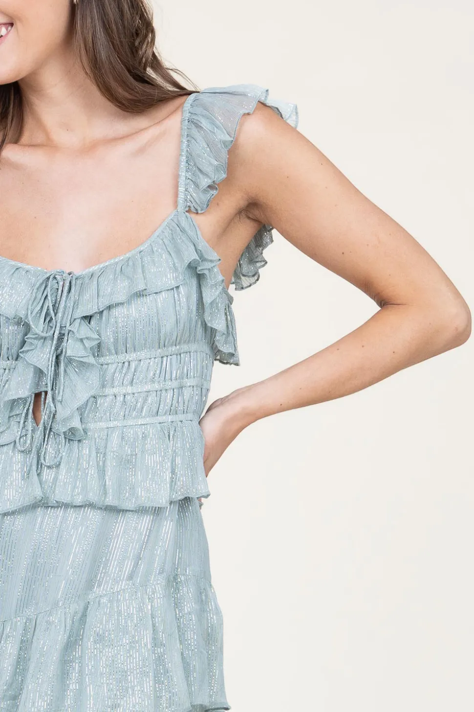 Maxi Dress With Lurex Danessa | Blue... | Ibana | Little Soho