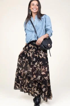 Maxi Skirt With Print Santacroce | Black... | Liu Jo | Little Soho