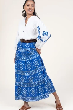 Maxi Skirt With Print Sunset | Blue... | Lollys Laundry | Little Soho