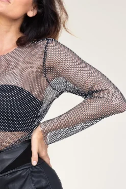 Mesh Top With Sequins Krystal | Black... | Co'Couture | Little Soho