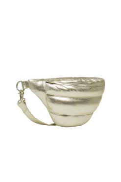 Metallic Leather Crossbody Some | Light Gold... | Depeche | Little Soho