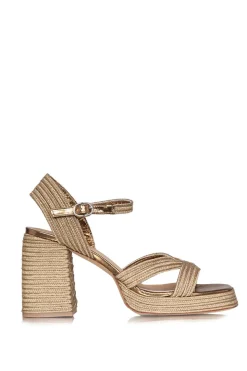 Metallic Leather Sandals Valle | Gold... | Castaner | Little Soho