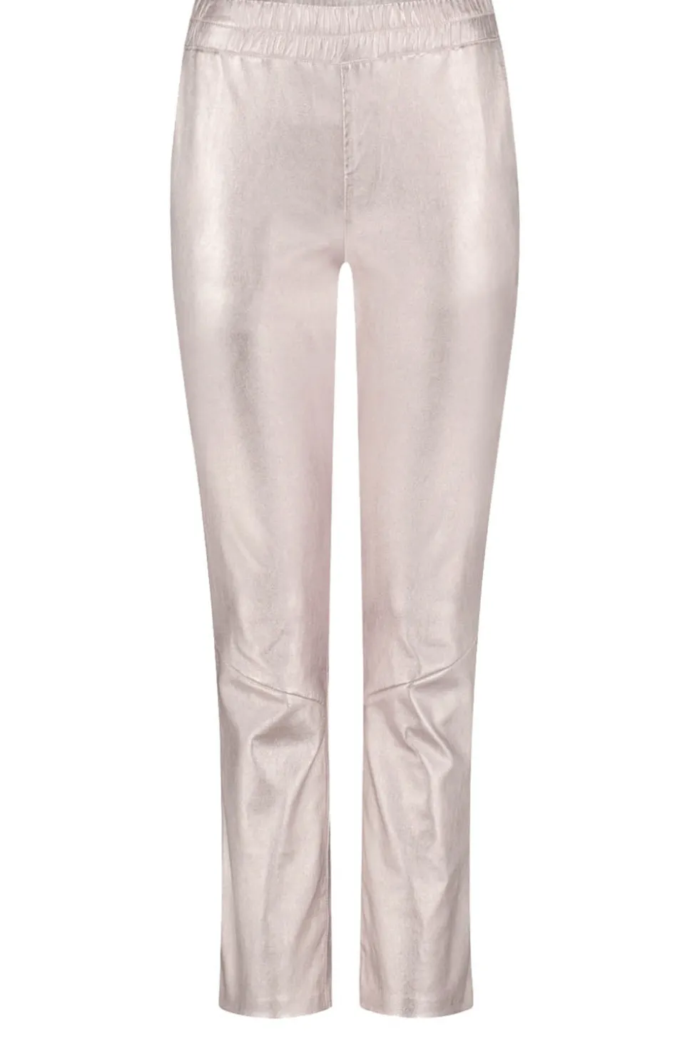 Metallic Stretch Leather Pants Pablo | Pink... | Ibana | Little Soho