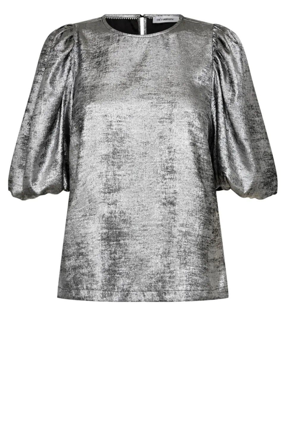 Metallic Top With Puffed Sleeves Chloe | Silver... | Co'Couture | Little Soho