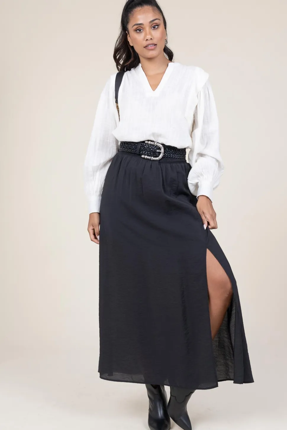 Modal Blend Maxi Skirt Reverie | Black... | Dante 6 | Little Soho