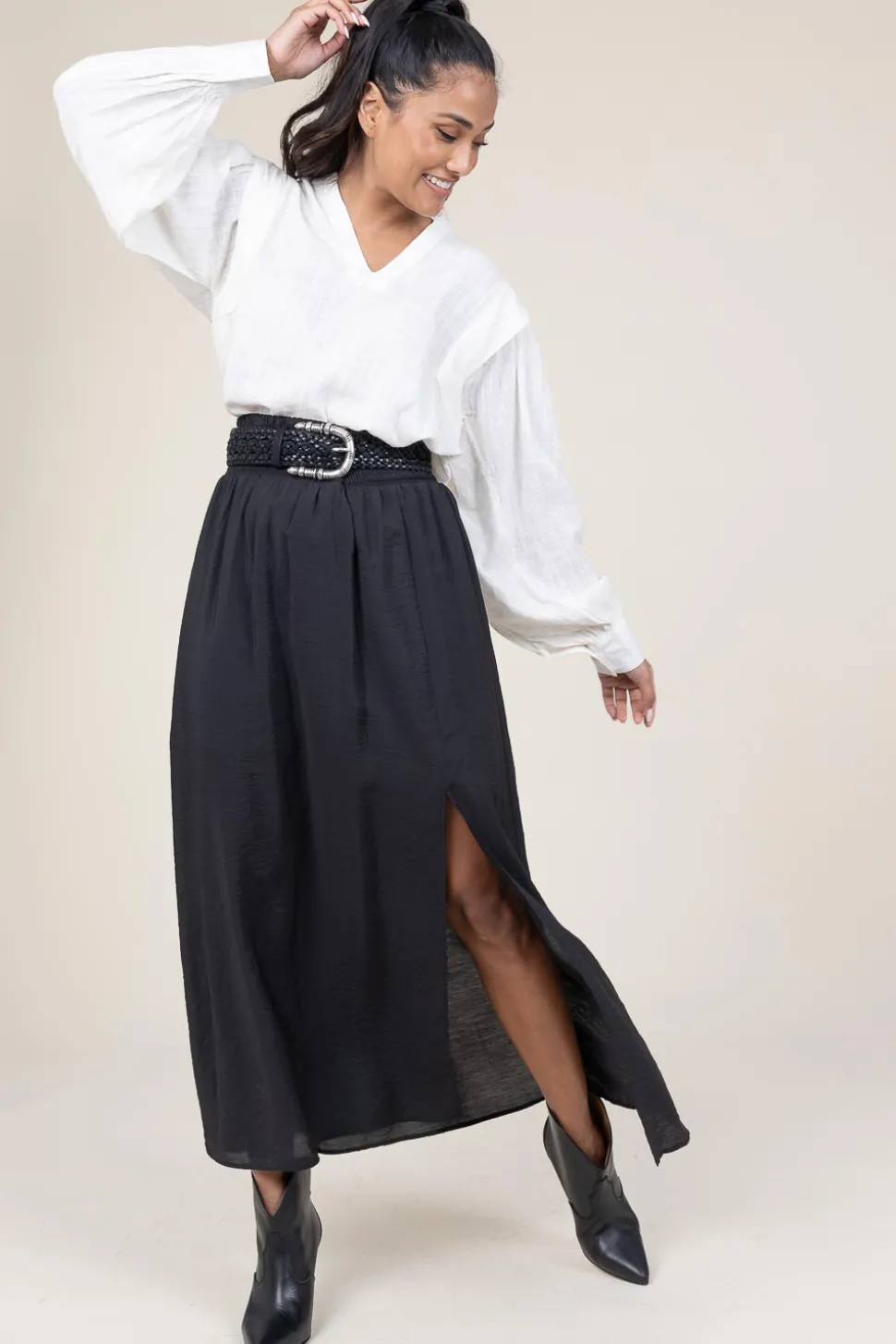 Modal Blend Maxi Skirt Reverie | Black... | Dante 6 | Little Soho