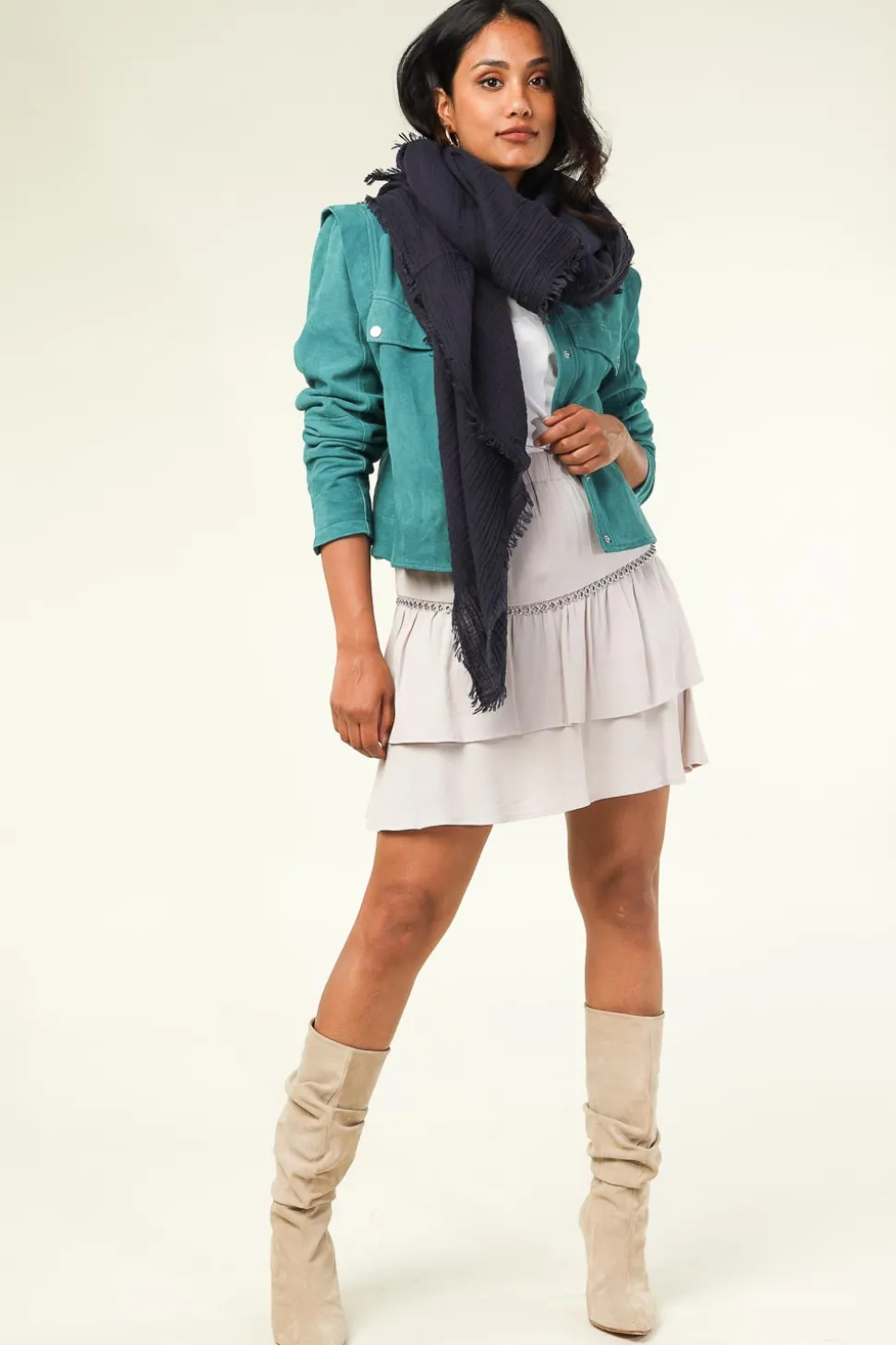 Muslin Xl-Shawl Mila | Dark Navy... | Bianca Van Leur Shawls | Little Soho