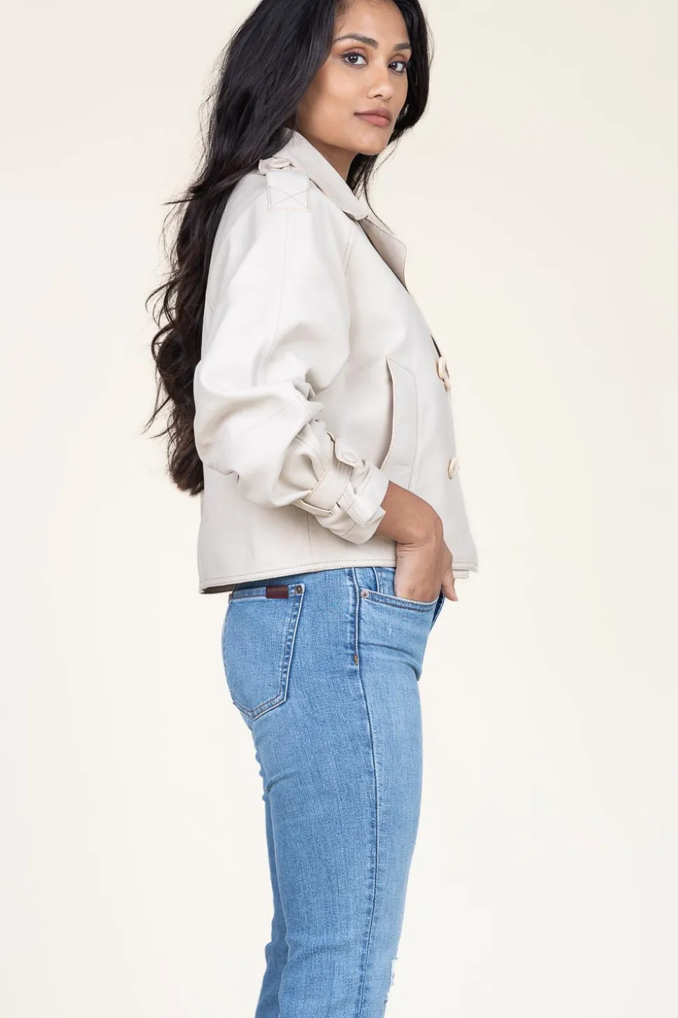 Nappa Leather Trenchcoat Florine | Natural... | Alter Ego | Little Soho