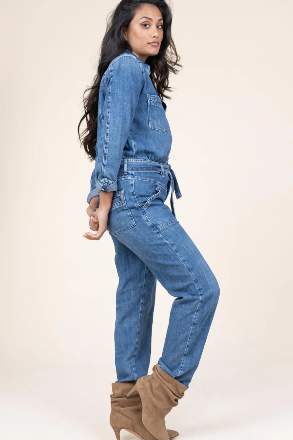 Non-Stretch Denim Jumpsuit Jerry | Blue... | Ba&Sh | Little Soho