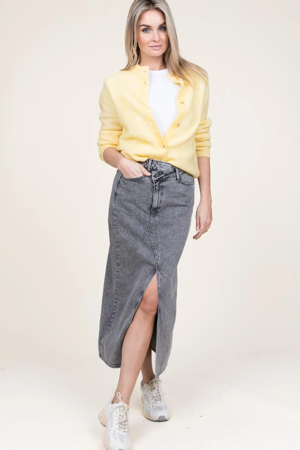 Non-Stretch Denim Skirt Vika | Grey... | Co'Couture | Little Soho