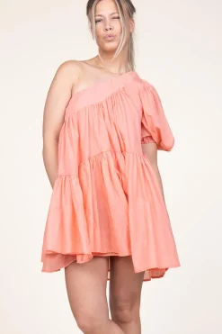 One-Shoulder Dress Gloria | Orange... | Devotion | Little Soho