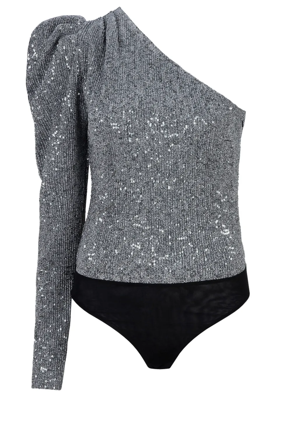 One-Shoulder Sequin Body Eleni | Silver... | Dante 6 | Little Soho