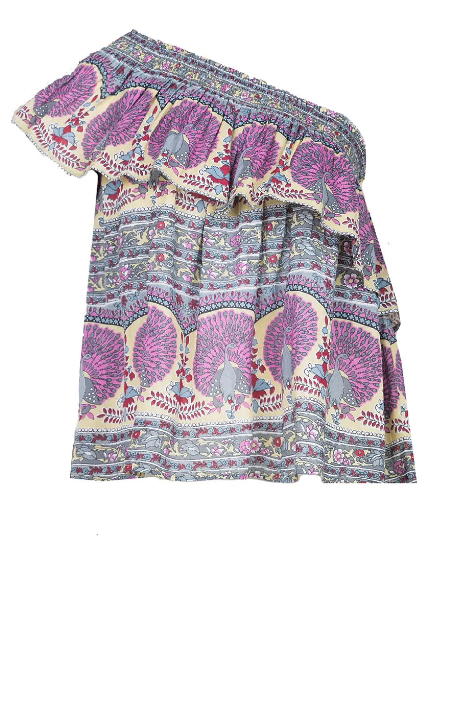 One-Shoulder Top With Print Tala | Yellow... | Antik Batik | Little Soho