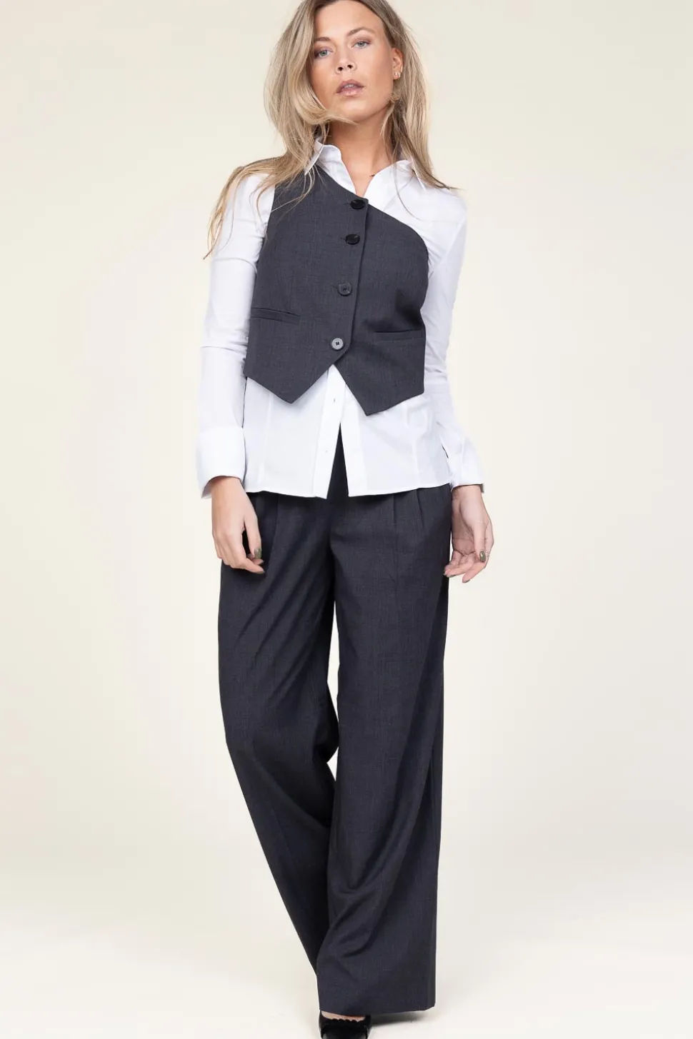 One-Shoulder Waistcoat Vida | Grey... | Co'Couture | Little Soho