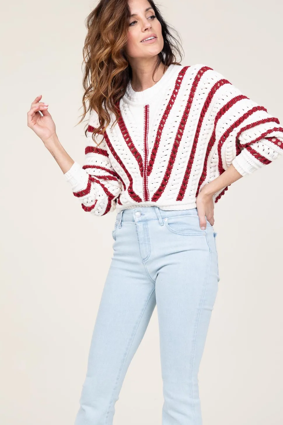 Openwork Cotton Sweater Gardy | Natural... | Ba&Sh | Little Soho