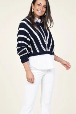 Openwork Cotton Sweater Gardy | Blue... | Ba&Sh | Little Soho