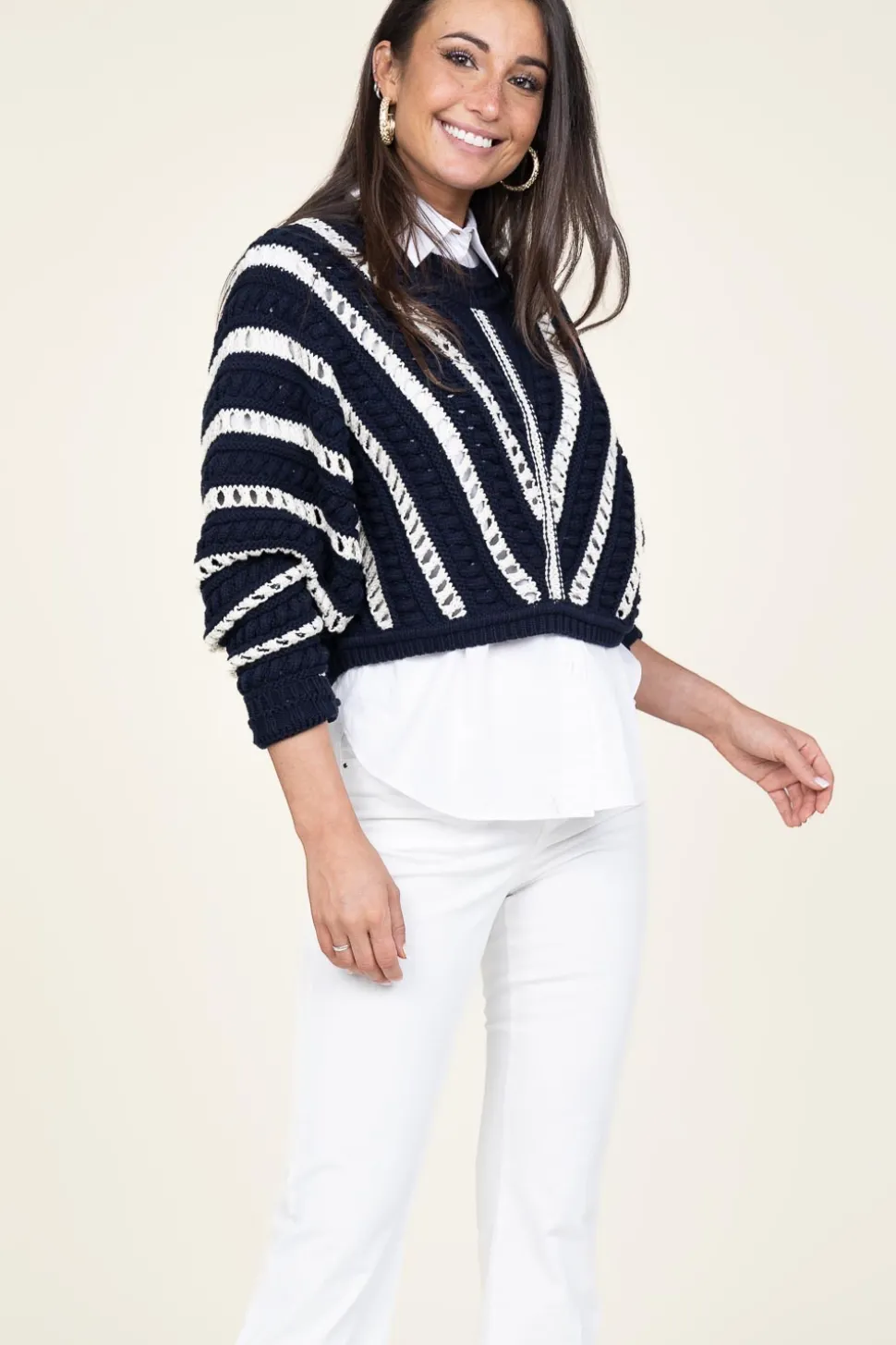 Openwork Cotton Sweater Gardy | Blue... | Ba&Sh | Little Soho