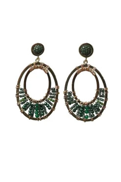 Oval Earrings Nilofar | Green... | Barong Barong | Little Soho