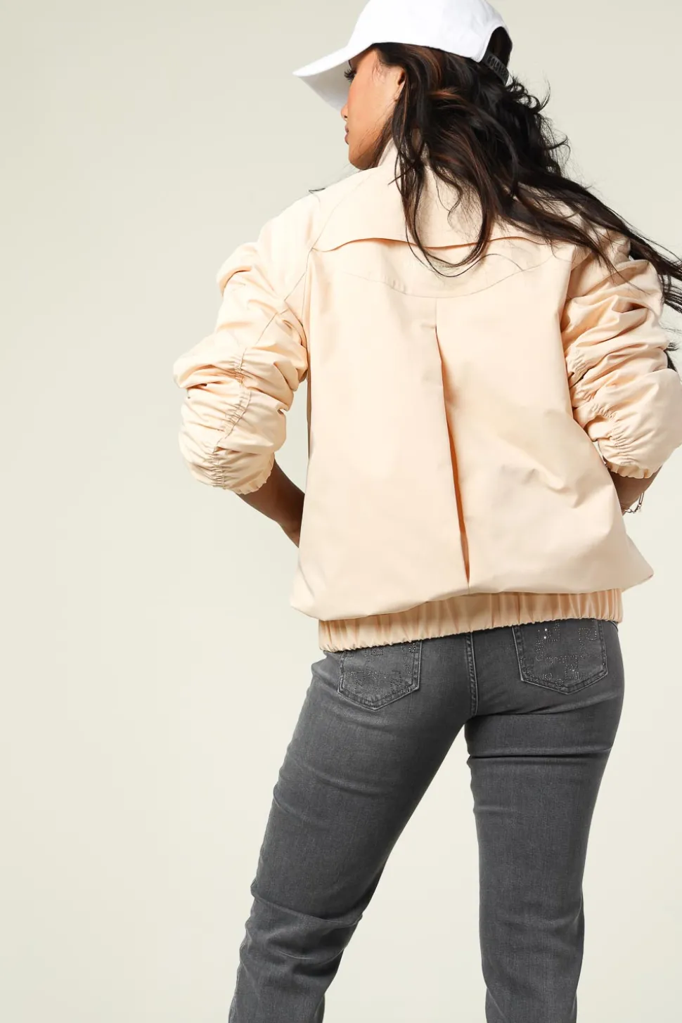 Oversized Bomber Jacket Freya | Natural... | Patrizia Pepe | Little Soho