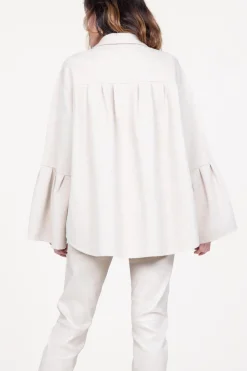 Oversized Wool Mix Cape Jacket Arte | Beige... | Studio Ar | Little Soho
