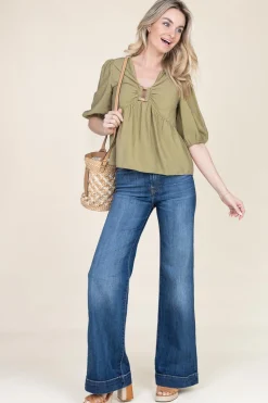 Palazzo Jeans Dojo L34 | Blue... | 7 For All Mankind | Little Soho