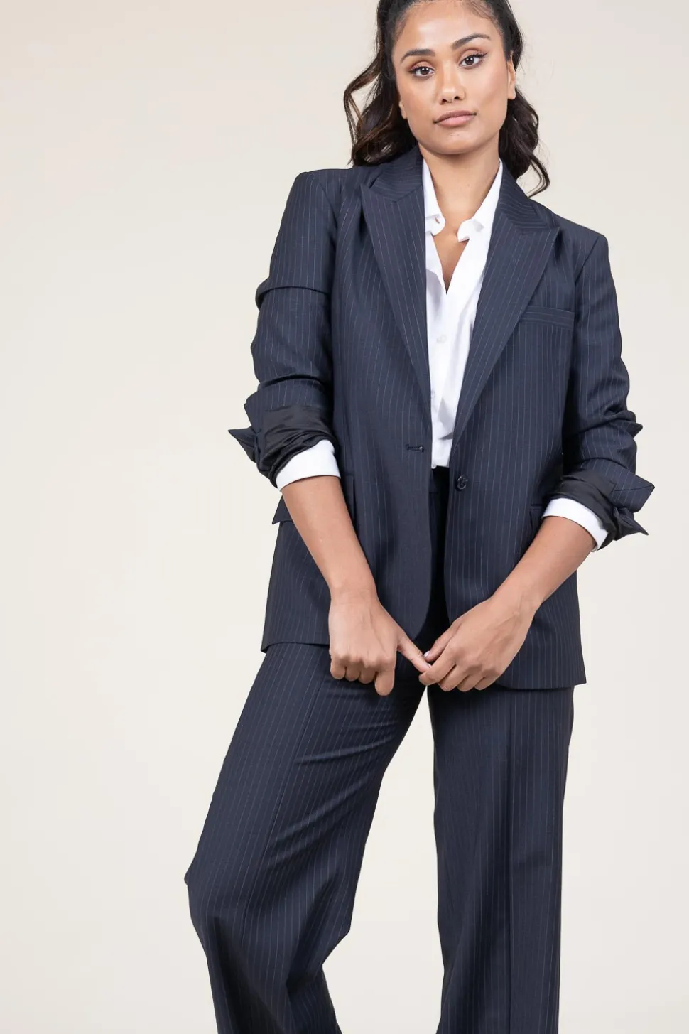 Pinstripe Oversized Blazer Payne | Blue... | Ba&Sh | Little Soho