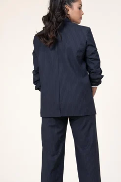 Pinstripe Oversized Blazer Payne | Blue... | Ba&Sh | Little Soho