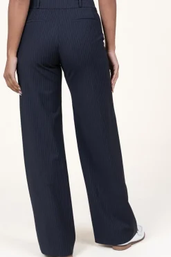 Pinstripe Straight Leg Trousers Pistachio | Blue... | Ba&Sh | Little Soho
