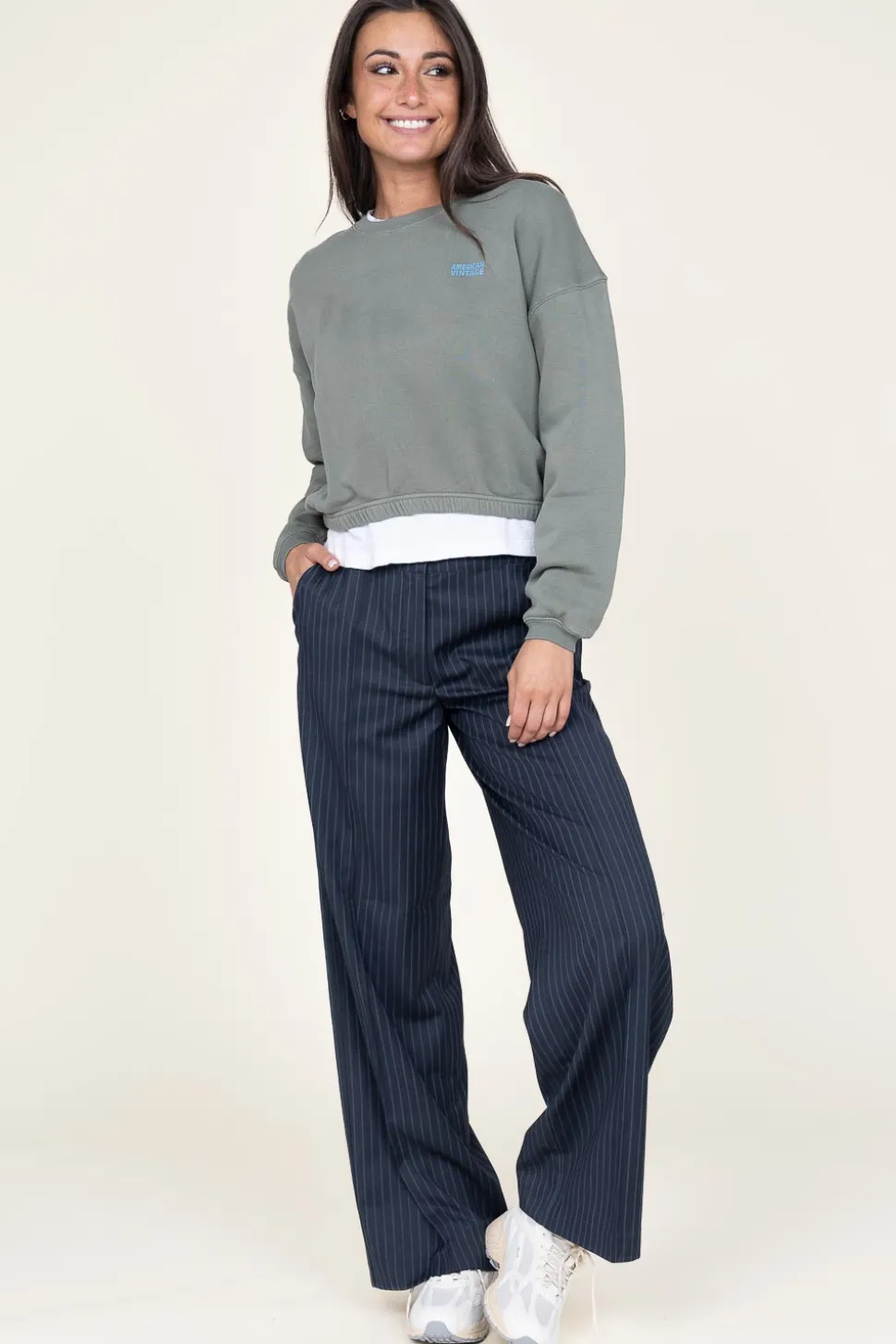 Pinstripe Trousers Blue | Blue... | Co'Couture | Little Soho