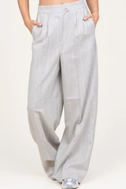Pinstripe Trousers Saba | Beige... | Aaiko | Little Soho