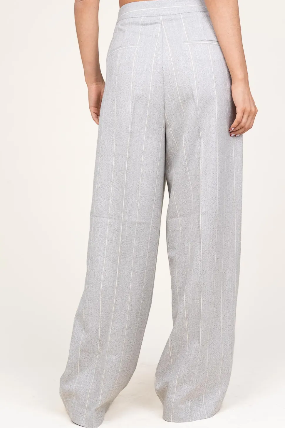 Pinstripe Trousers Saba | Beige... | Aaiko | Little Soho