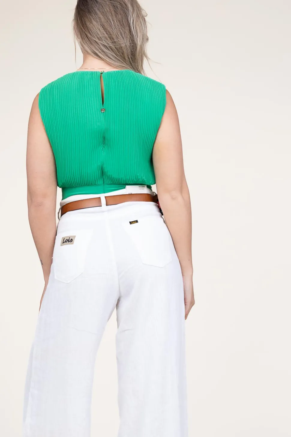 Pleated Cropped Top San Vito | Green... | Liu Jo | Little Soho