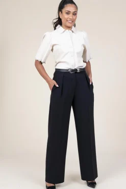 Pleated Trousers Fique | Black... | Second Female | Little Soho