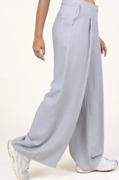 Pleated Trousers In Linenblend Lotus | Grey... | Herskind | Little Soho
