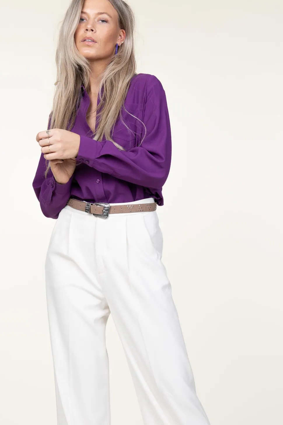Plisse Blouse Monica | Purple... | Ba&Sh | Little Soho