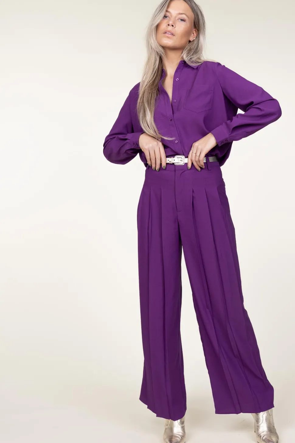 Plisse Blouse Monica | Purple... | Ba&Sh | Little Soho