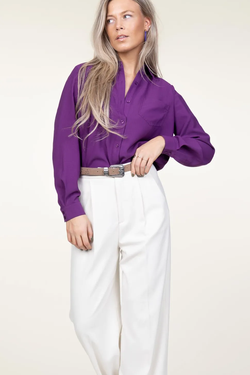 Plisse Blouse Monica | Purple... | Ba&Sh | Little Soho